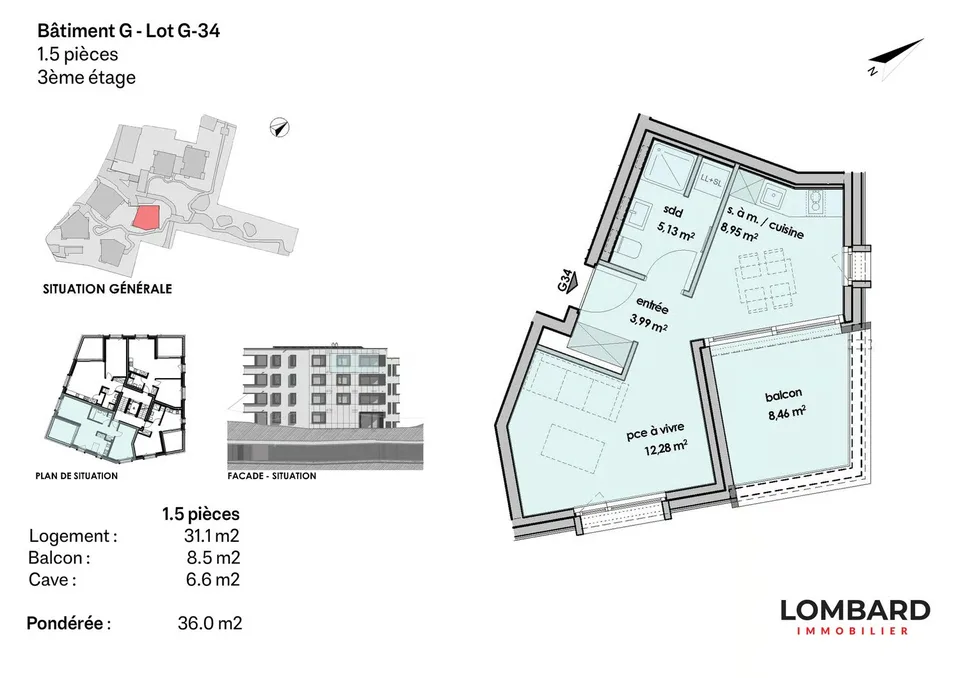 1,5-Zimmer-Studio im 3. Stock – Foto 6 von 6