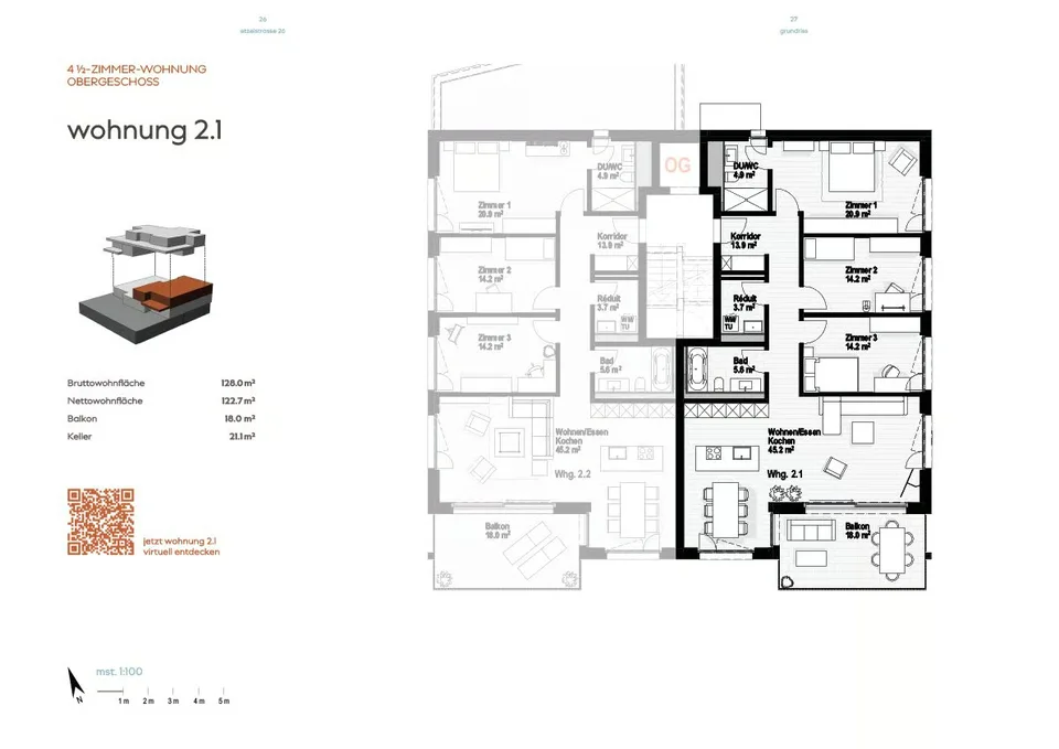 Nouvel appartement de 4,5 pièces, 1er étage, 128m2 de surface habitable, emplacement central, vue magnifique sur le lac – photo 6 sur 10