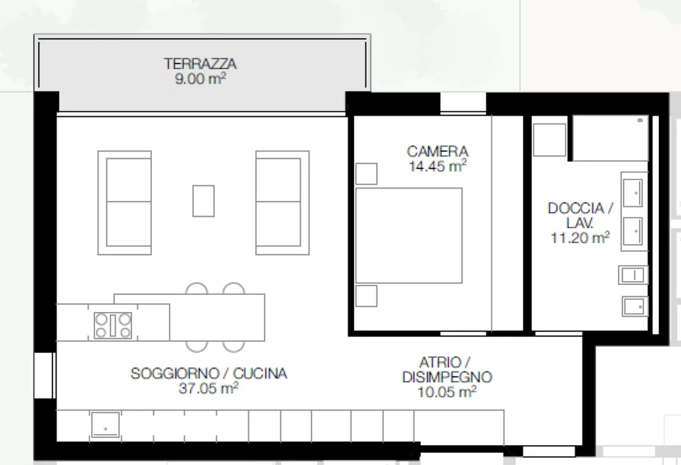 Luminoso 2.5 locali di alto standing con generosa terrazza coperta – foto 3 di 10