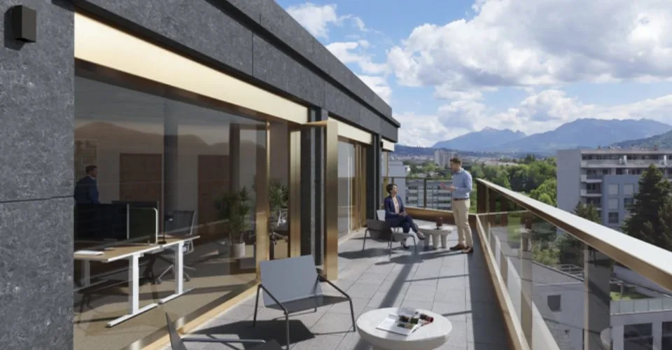 1.206 m² Büros im obersten Stock mit Terrasse im Herzen des Stadtteils Chêne Bourg und am Fuß des CEVA – Foto 9 von 10