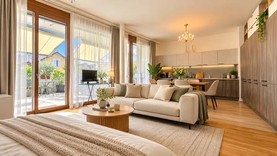 Satigny - 3-Zimmer-Wohnung von 96 m² PPE mit großer Terrasse – Foto 2 von 11