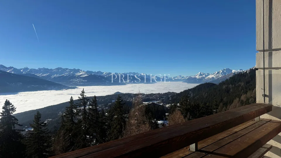 Duplex 3½ Zimmer Ski in&out in der Tour de Super-Crans - Aussicht... – Foto 11 von 13