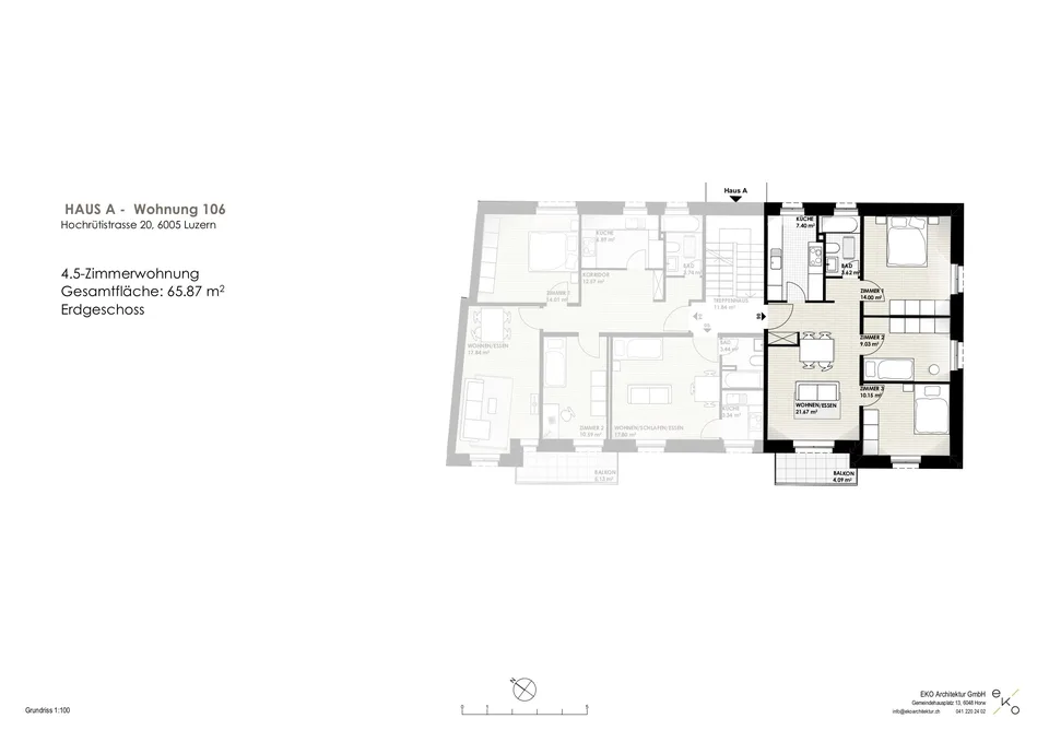 Exklusive 4.5-Zimmer-Wohnung mit Balkon, Luzern – Foto 7 von 9