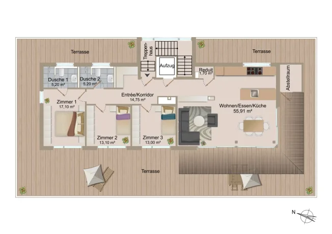 Exklusives Attikawohnen: 4.5-Zimmer-Traum mit 175 m² Rundum-Dachter... – foto 14 di 14
