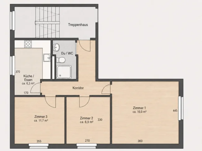 3 Zimmer Wohnung in St. Gallen – Foto 7 von 12