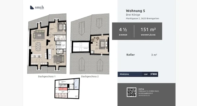 4.5 Zimmer Attikawohnung in Bremgarten AG – Foto 2 von 13