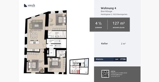 4.5 Zimmer Wohnung in Bremgarten AG – foto 2 di 14