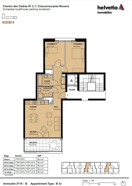 3.5 Zimmer Wohnung in Chavannes-près-Renens – Foto 10 von 10