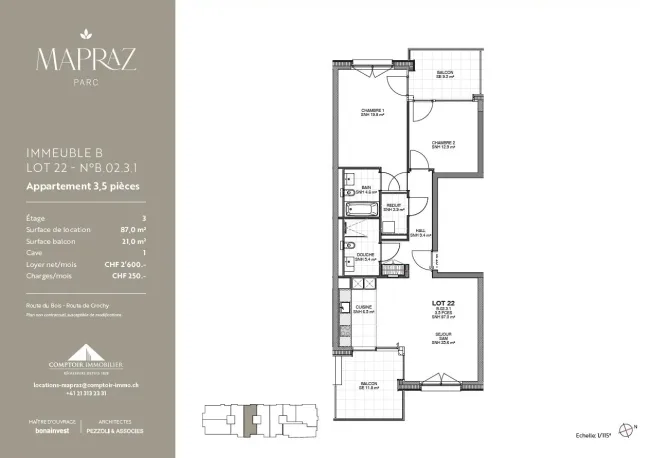 3.5 Zimmer Wohnung in Ecublens VD – Foto 12 von 12