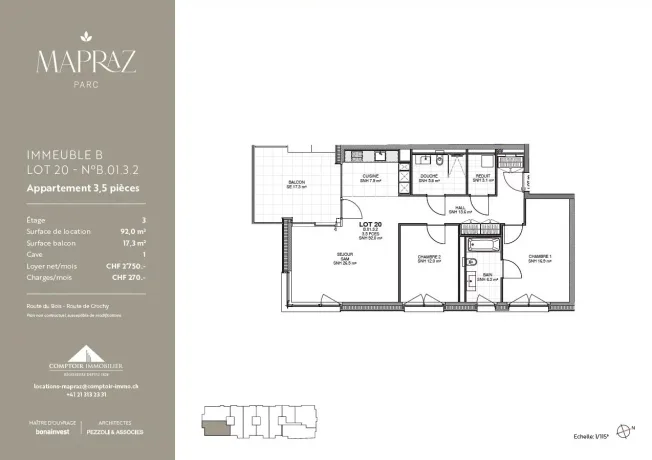 3.5 Zimmer Wohnung in Ecublens VD – Foto 12 von 12