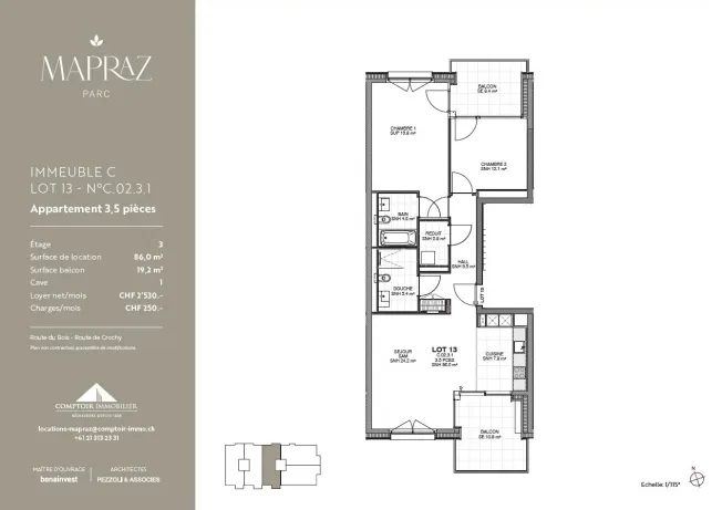 3.5 Zimmer Wohnung in Ecublens VD – foto 12 di 12