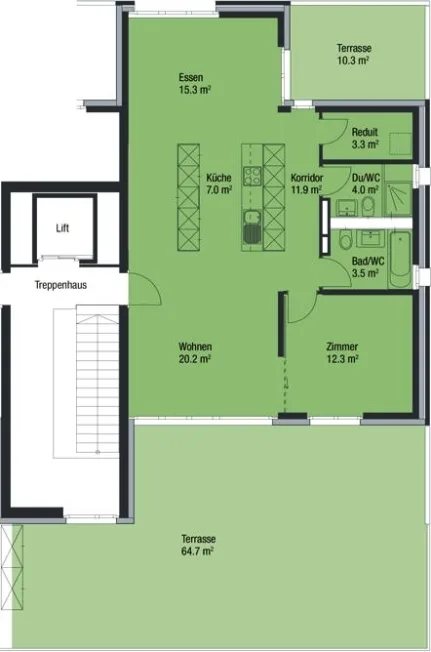 2.5 Zimmer Attikawohnung in Opfikon – Foto 7 von 7