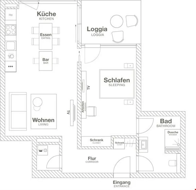 2.5 Zimmer möbl. Wohnobjekt in Opfikon – Foto 5 von 5