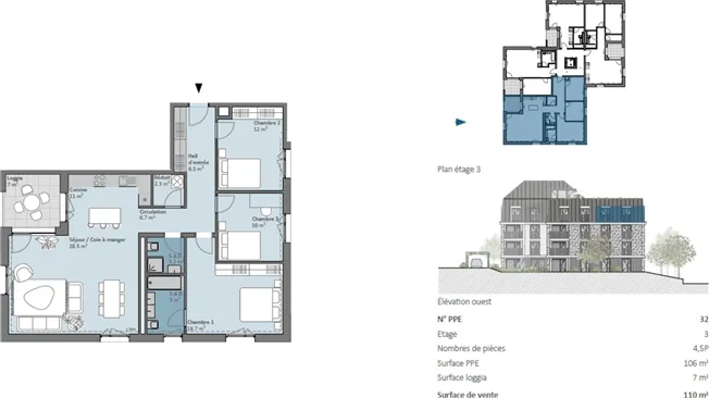 4.5 Zimmer Wohnung in Prilly – Foto 5 von 5