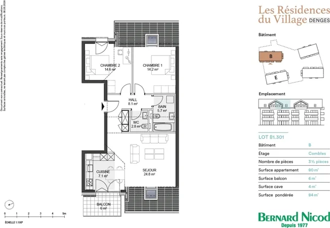 3.5 Zimmer Attikawohnung in Echandens-Denges – Foto 6 von 8