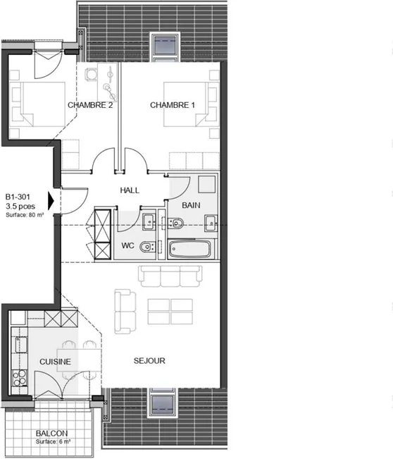 3.5 Zimmer Wohnung in Echandens-Denges – Foto 8 von 8