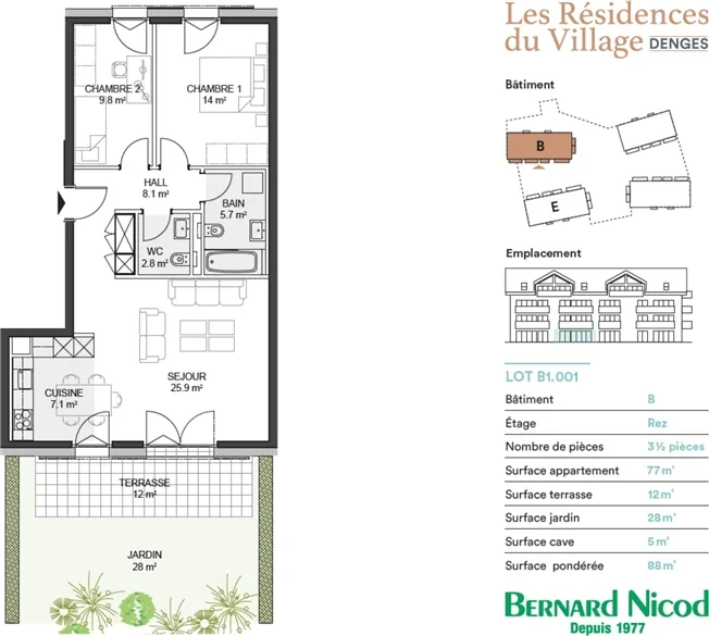3.5 Zimmer Wohnung in Echandens-Denges – Foto 7 von 8