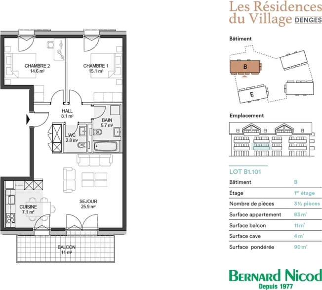 3.5 Zimmer Wohnung in Echandens-Denges – Foto 8 von 8