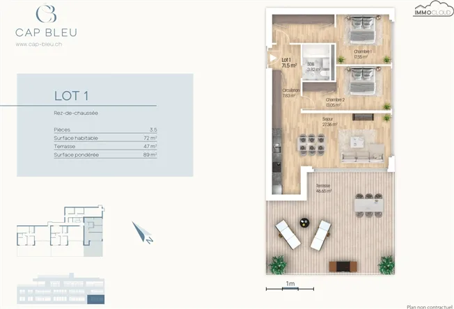 3.5 Zimmer Wohnung in La Conversion – foto 10 di 11
