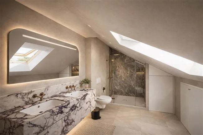 Un attico esclusivo con volumi generosi, con giardino privato – foto 10 di 15