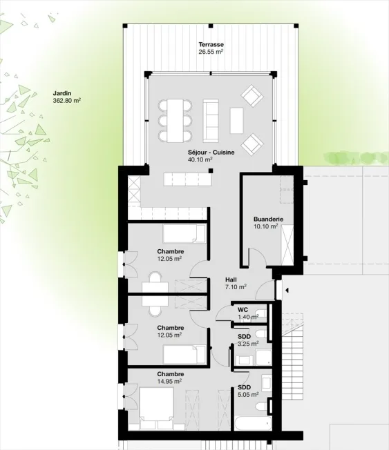 4 Zimmer Wohnung in Le Muids – Foto 5 von 15