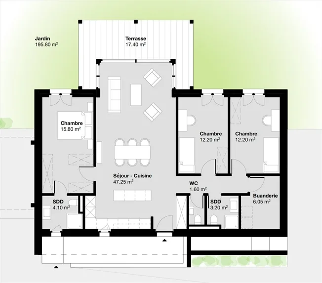 4 Zimmer Wohnung in Le Muids – Foto 5 von 14