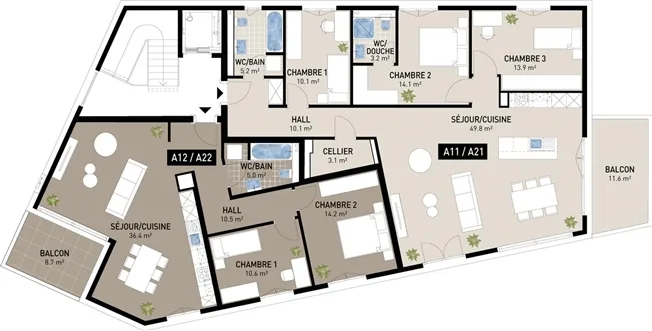 4 Zimmer Wohnung in Attalens – Foto 4 von 9