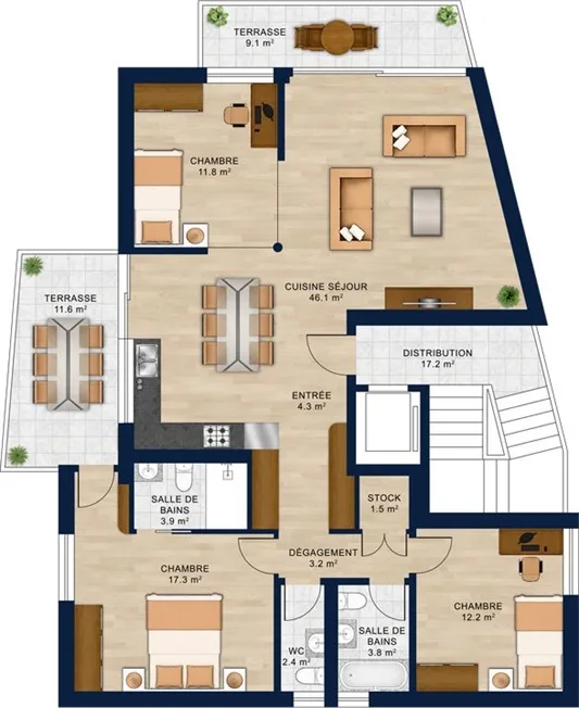 4.5 Zimmer Wohnung in La Tour-de-Trême – photo 6 sur 13