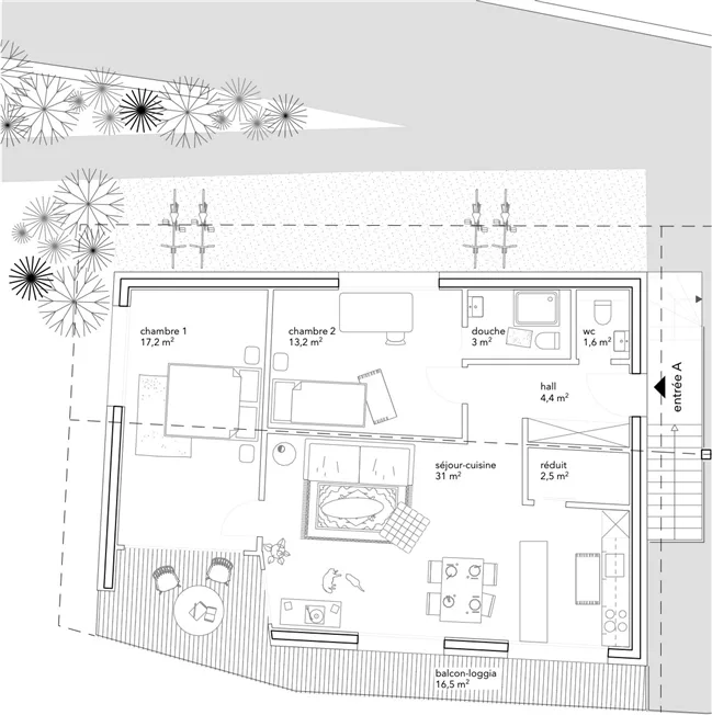 3.5 Zimmer Attikawohnung in Crésuz – foto 2 di 6