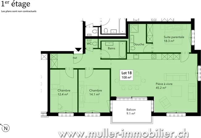 4.5 Zimmer Wohnung in Siviriez – Foto 7 von 13