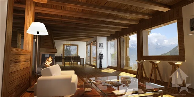 5.5 Zimmer Chalet in La Tzoumaz – Foto 3 von 3