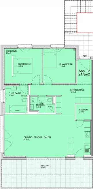 3.5 Zimmer Wohnung in Fully – Foto 4 von 4