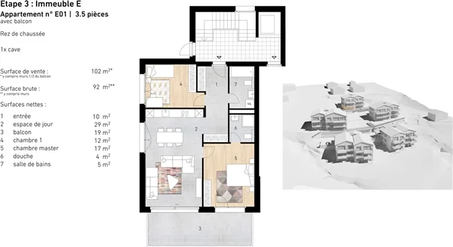 Appartement 3.5 Zimmer neu (oberes Erdgeschoss) - Lens – Foto 12 von 13