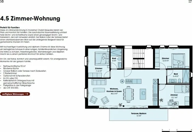 4.5 Zimmer Wohnung in Adelboden – Foto 4 von 7