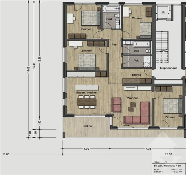 5.5 Zimmer Wohnung in Stalden VS – Foto 12 von 13