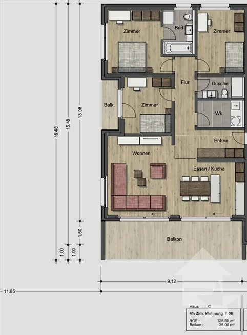 4.5 Zimmer Wohnung in Stalden VS – foto 11 di 13