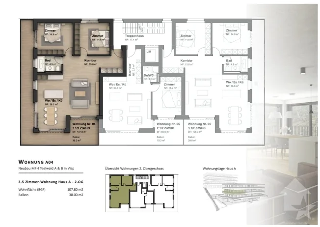 3.5 Zimmer Wohnung in Visp – foto 10 di 11