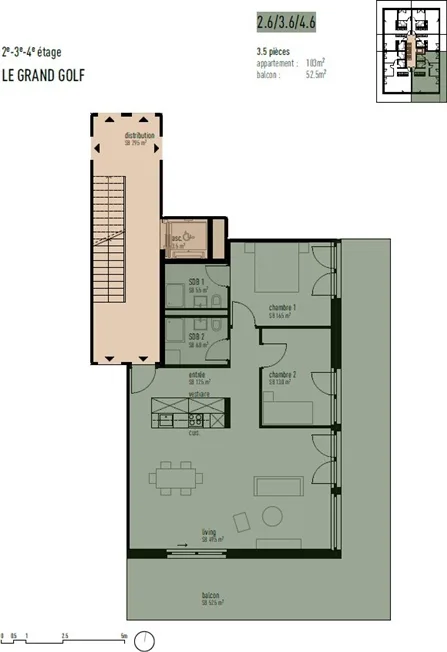 3.5 Zimmer Wohnung in Sierre – Foto 9 von 11