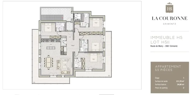 5.5 Zimmer Wohnung in Grimentz – Foto 11 von 11