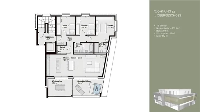 4.5 Zimmer Wohnung in Bottmingen – foto 10 di 14
