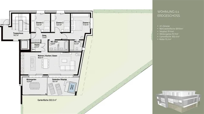 4.5 Zimmer Wohnung in Bottmingen – Foto 7 von 17