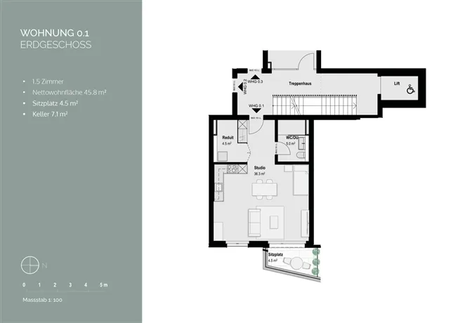1.5 Zimmer Wohnung in Ziefen – foto 4 di 6