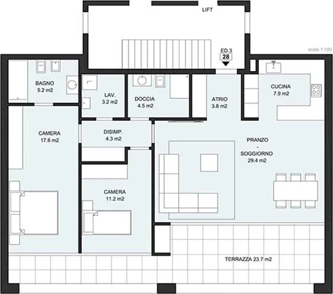 4 Zimmer Wohnung in Bellinzona – photo 3 sur 5