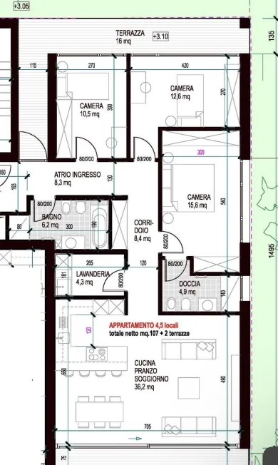 4.5 Zimmer Wohnung in Sementina – Foto 6 von 13