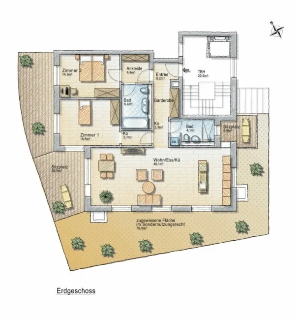 3.5 Zimmer Wohnung in Langrickenbach – Foto 7 von 7