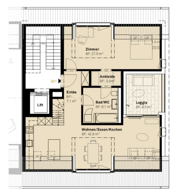 3.5 Zimmer Wohnung in Ottikon (Gossau ZH) – foto 6 di 7