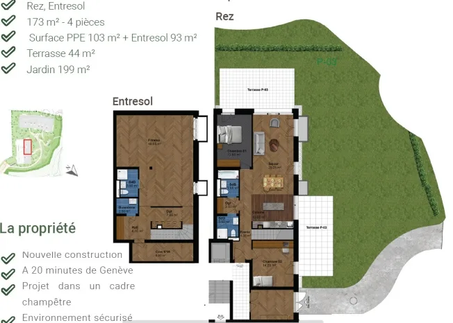 4 Zimmer Wohnung, 1242 Satigny