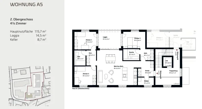 4.5 Zimmer Wohnung, 5630 Muri AG