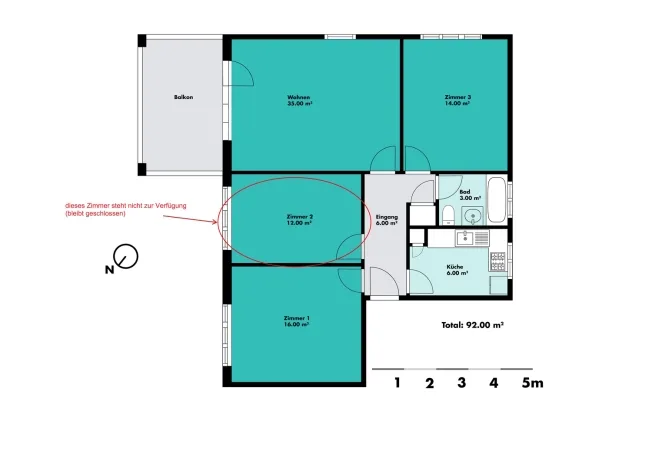 3 Zimmer Wohnung, 8803 Rüschlikon