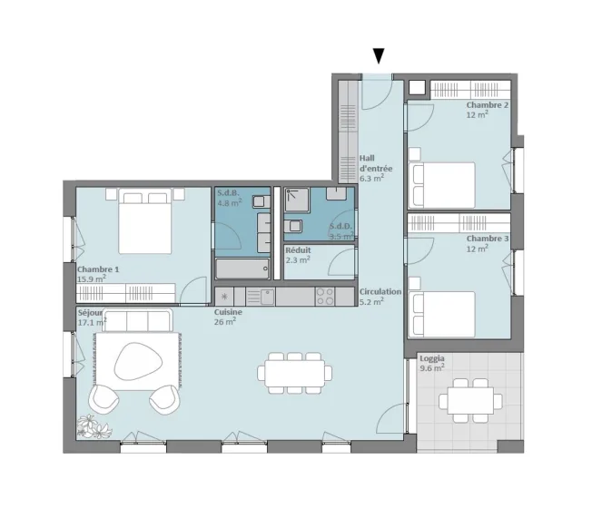 4.5 Zimmer Wohnung, 1008 Prilly